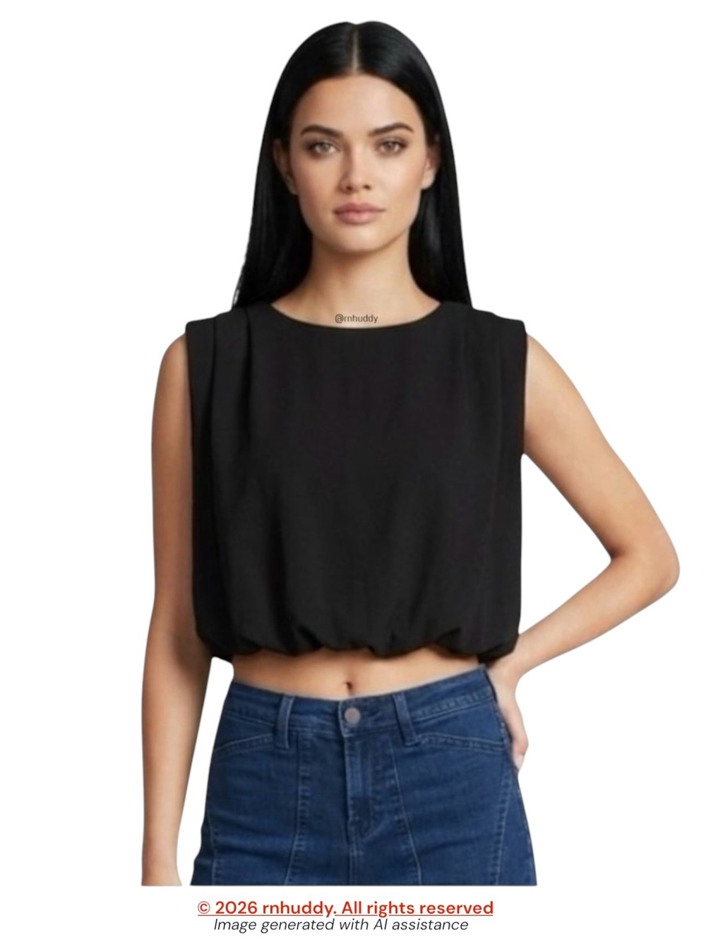 Bishop & Young S black serafina bubble hem top